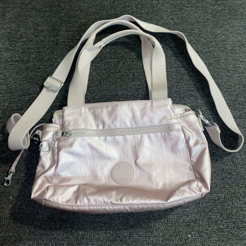 Kipling Elysia shoulder bag metallic blush purse